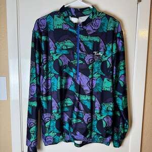 Vintage Tinley 1/4 Zip Cycling Jersey Abstract Print